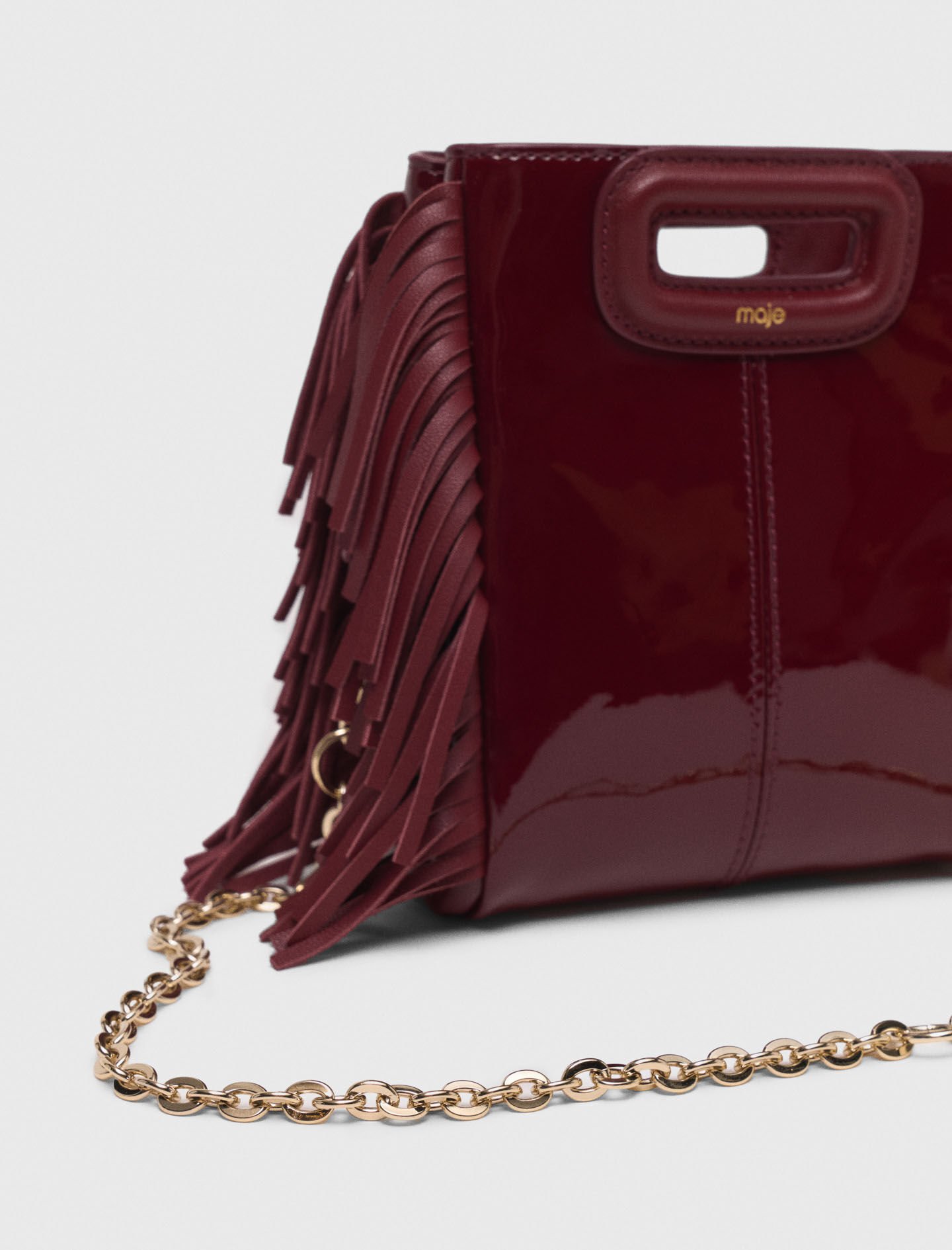 Patent leather M Mini bag Red For Women | Maje