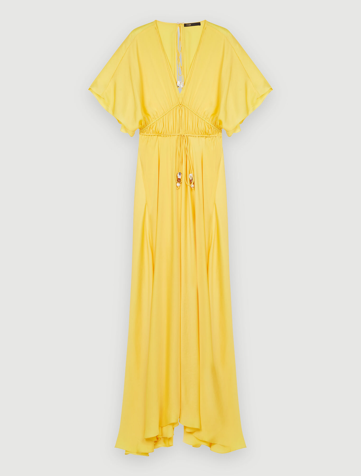 Satin scarf dress with pearl jewels