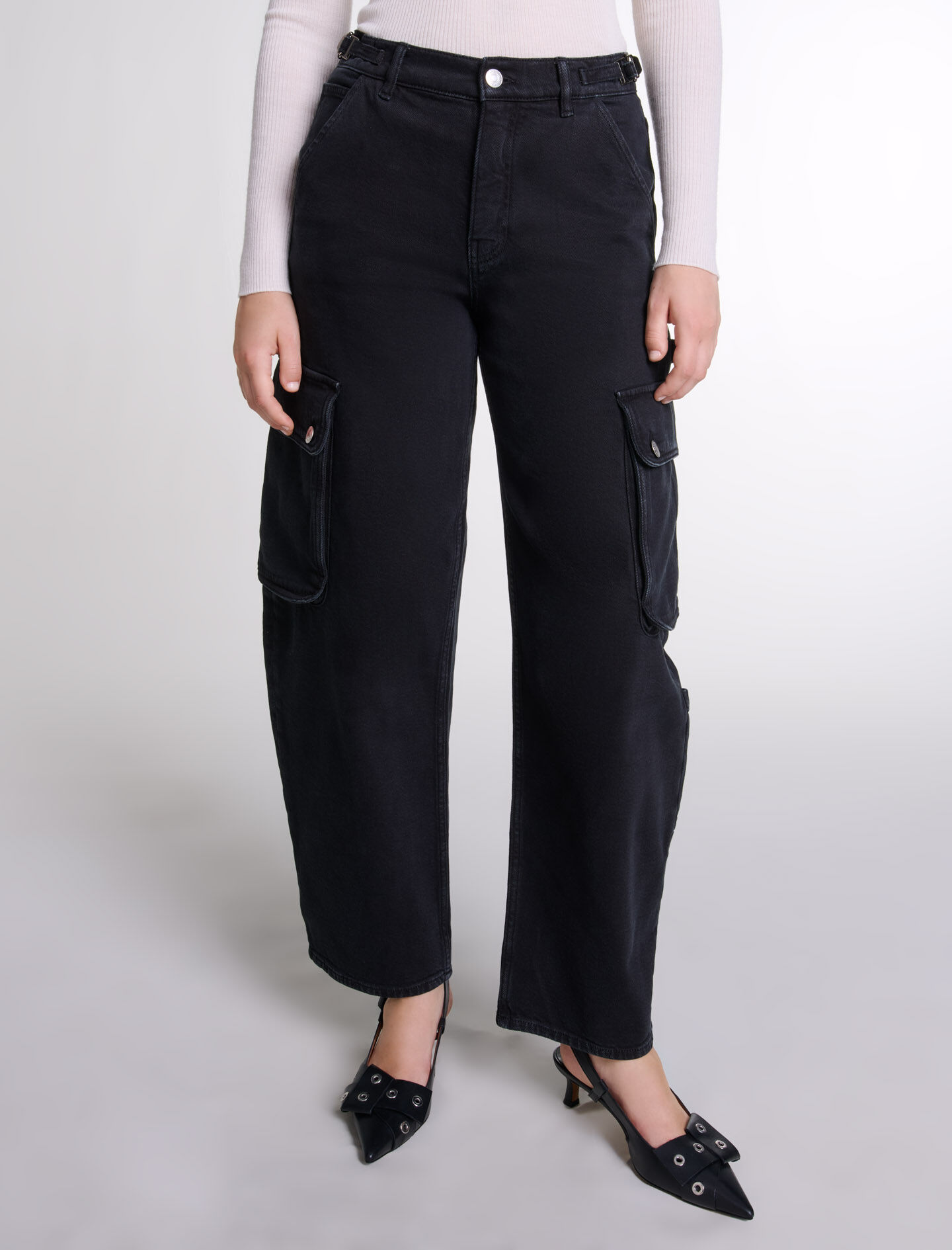 Cargo jeans Black / Gray For Women | Maje