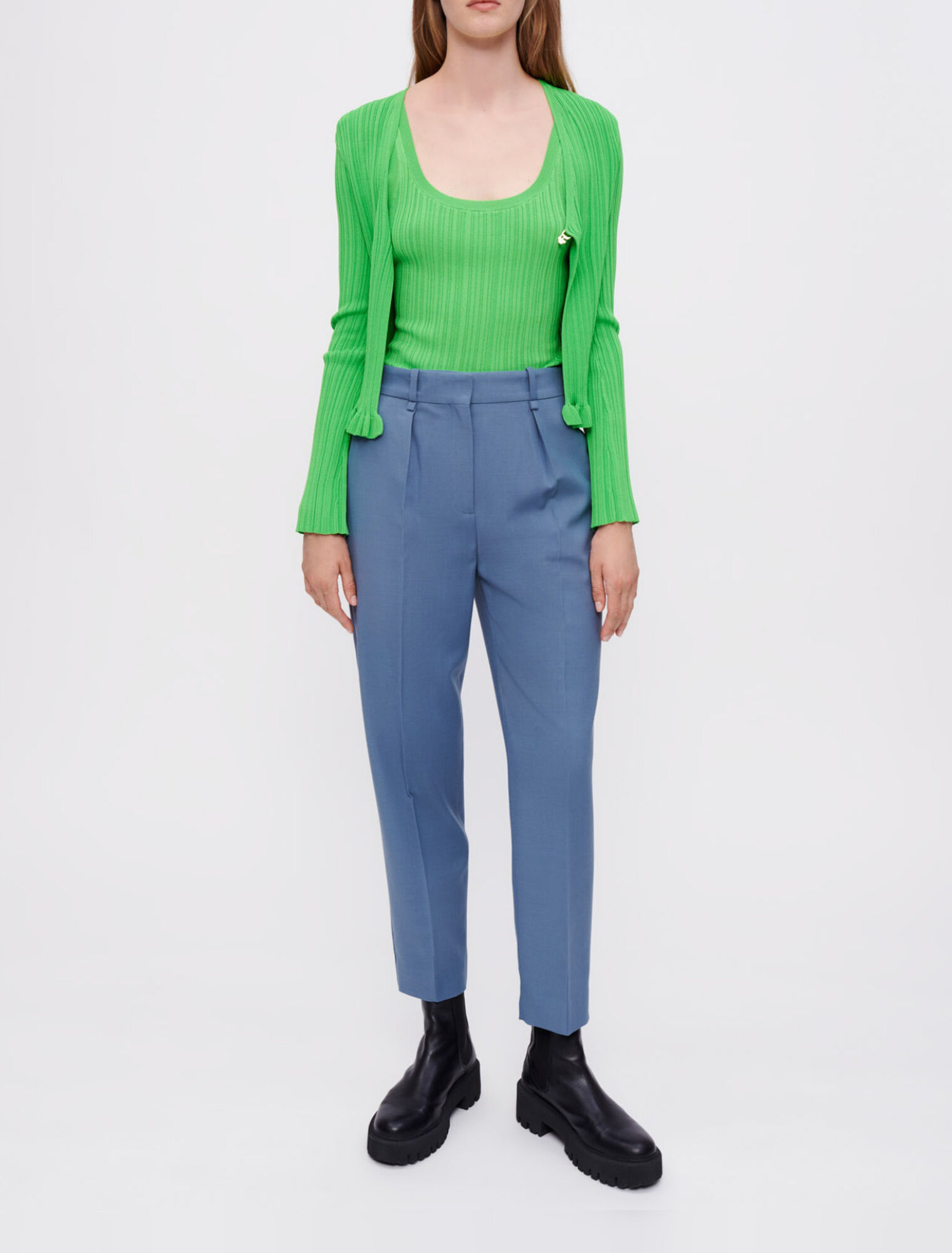 Straight-leg tailored pants