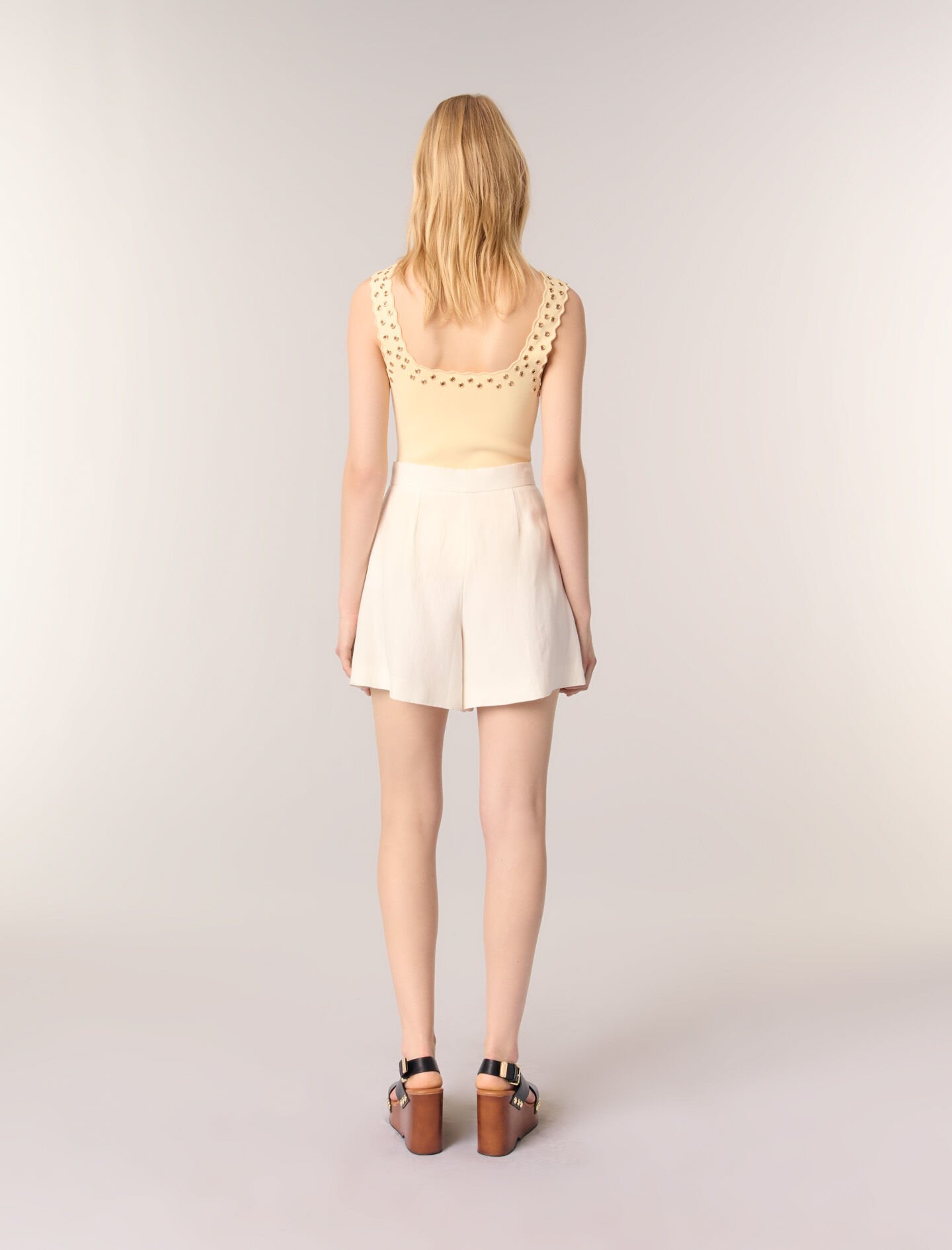 Crochet-knit sleeveless top White For Women | Maje