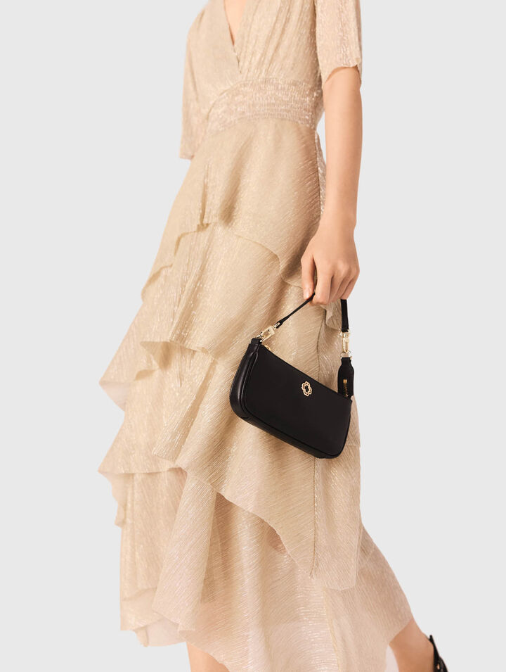 Metallic ruffled dress