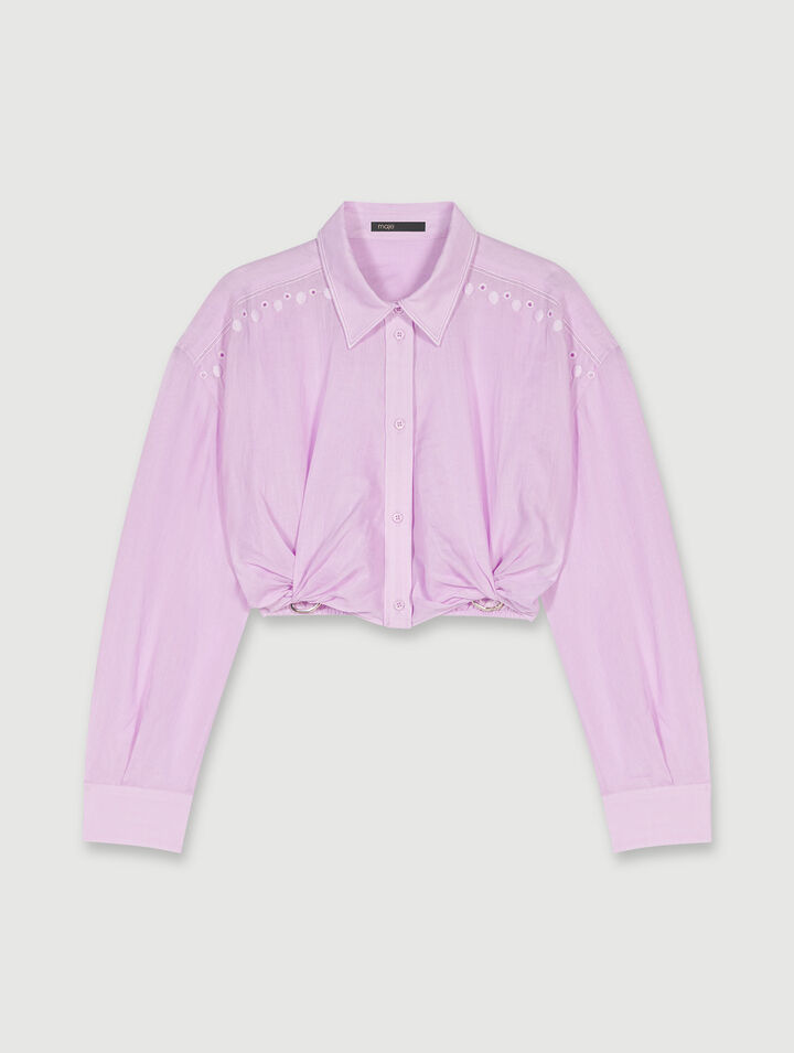 Ramie cropped shirt