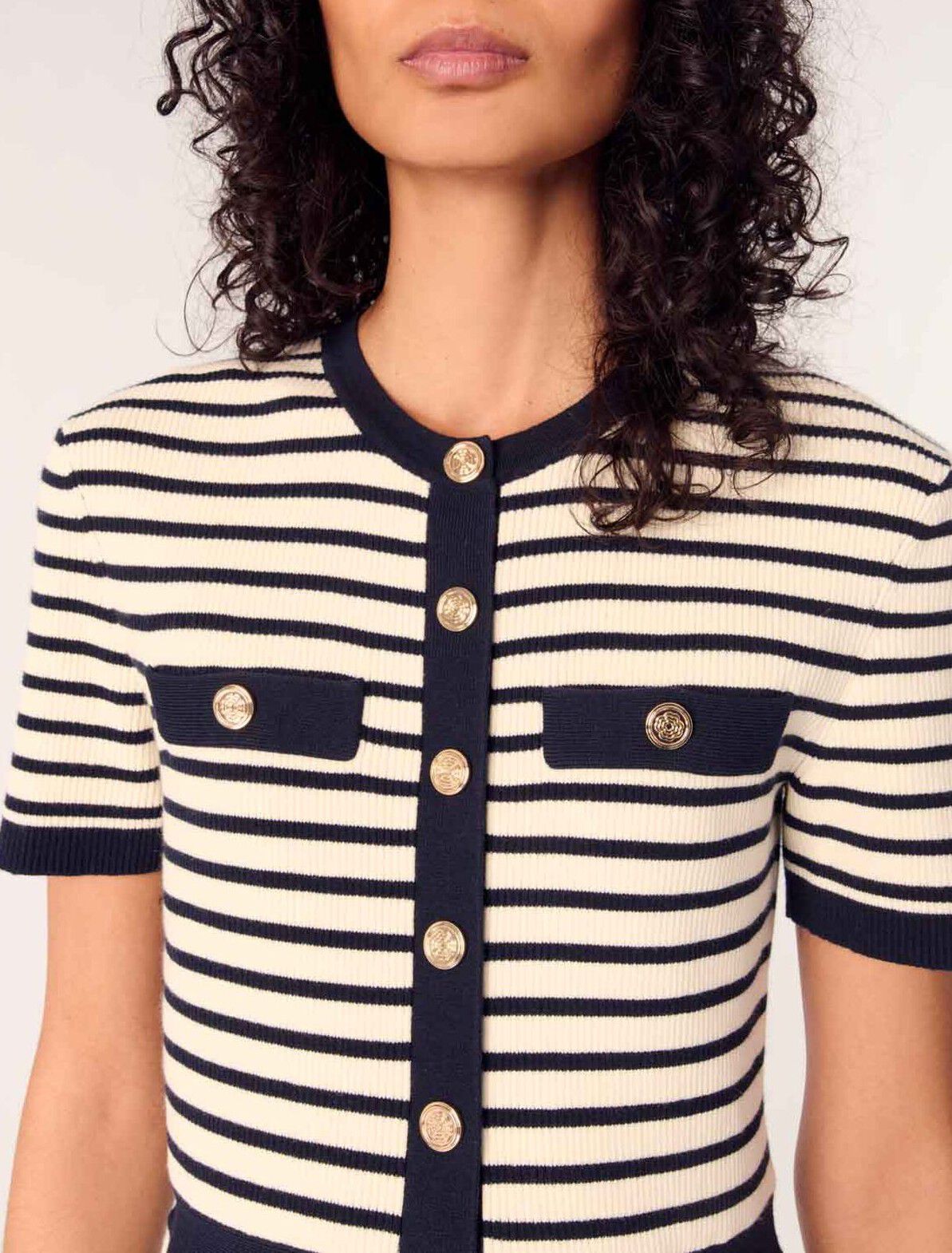 Rib knit mini dress Blue For Women | Maje
