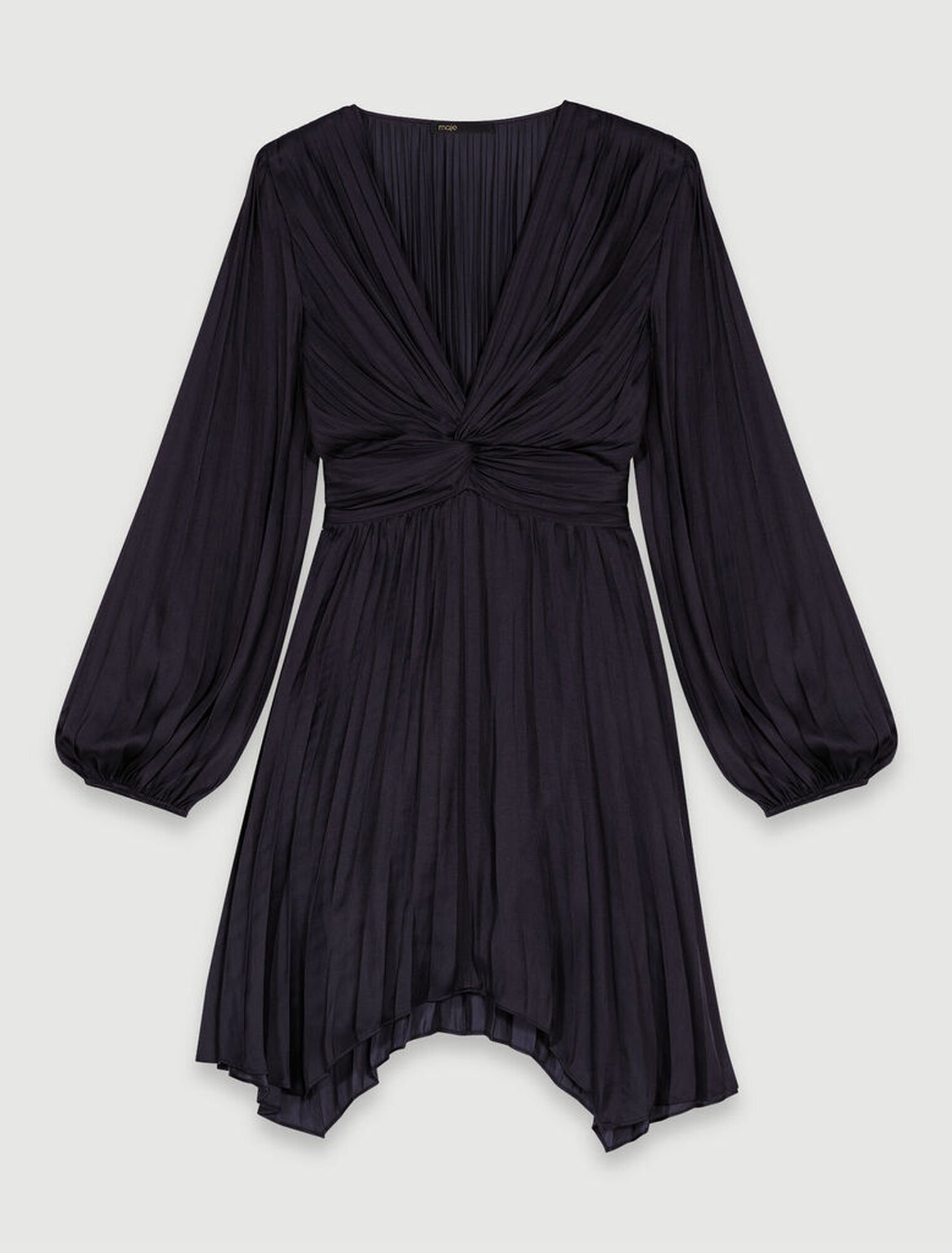 Short satin draped dress
