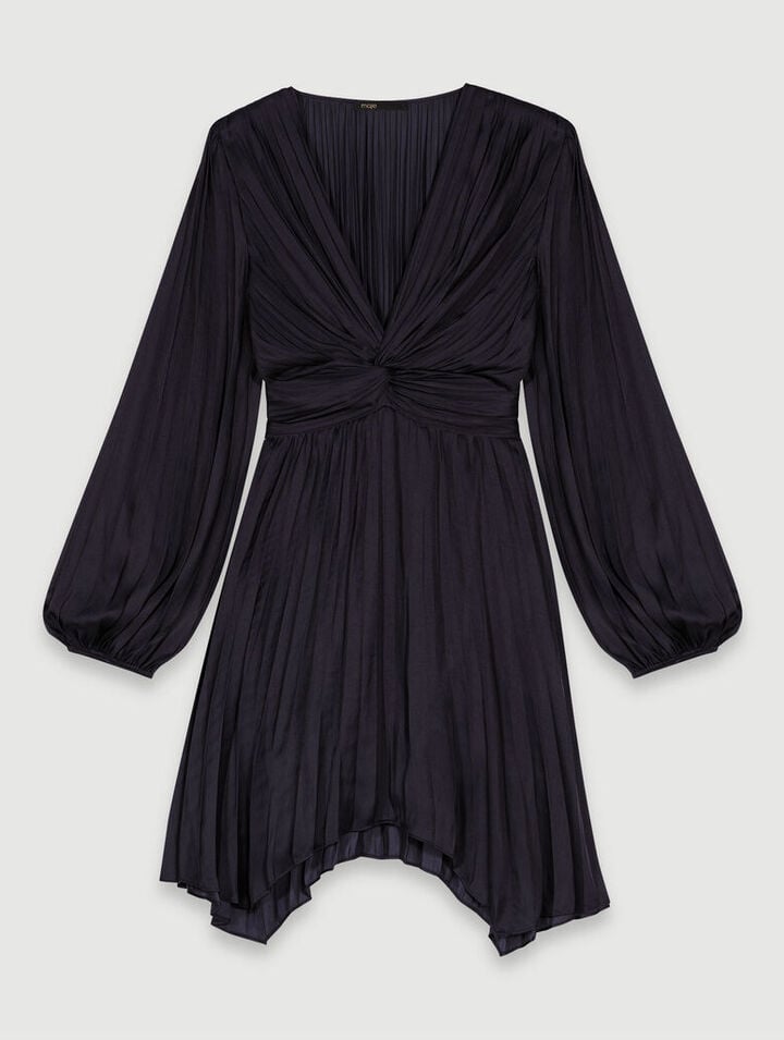 Short satin draped dress