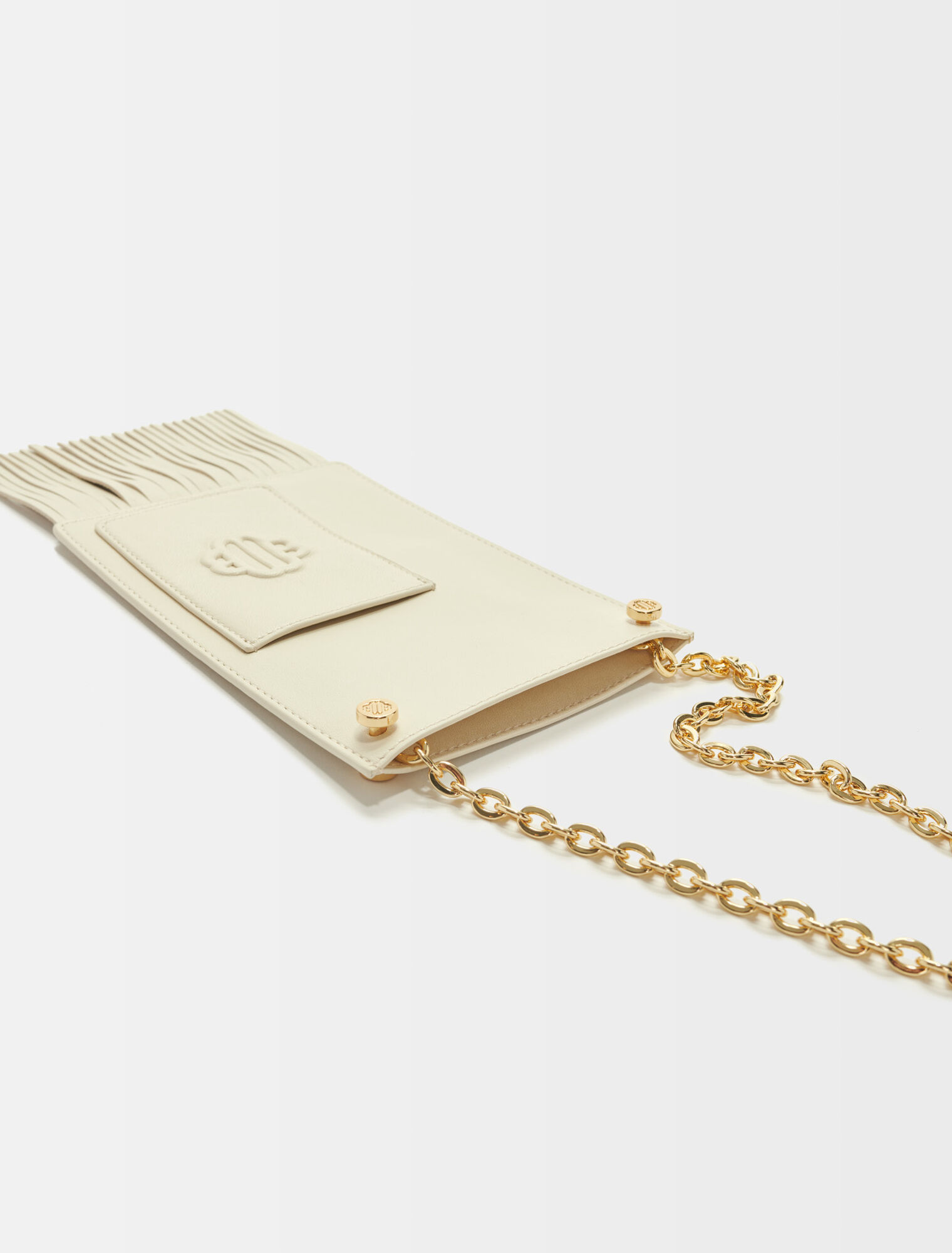 Leather fringe phone bag