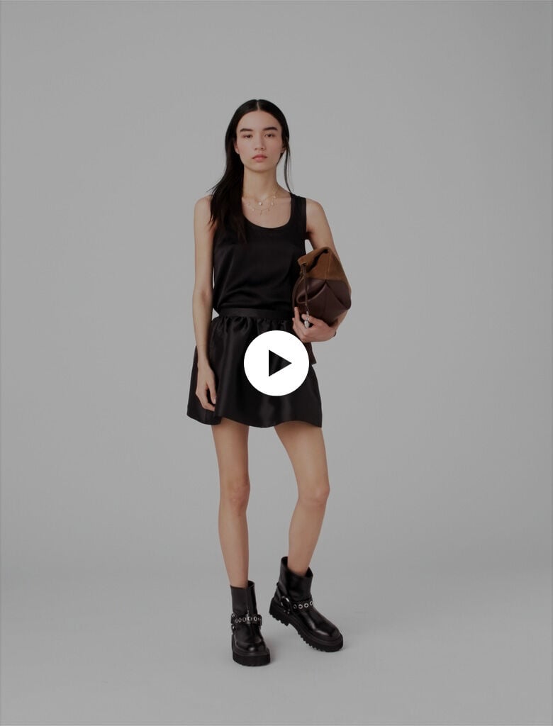 Silk tank top Black / Gray For Women | Maje