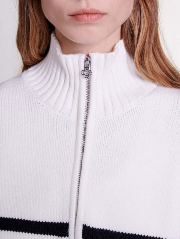 Breton jumper with zip collar