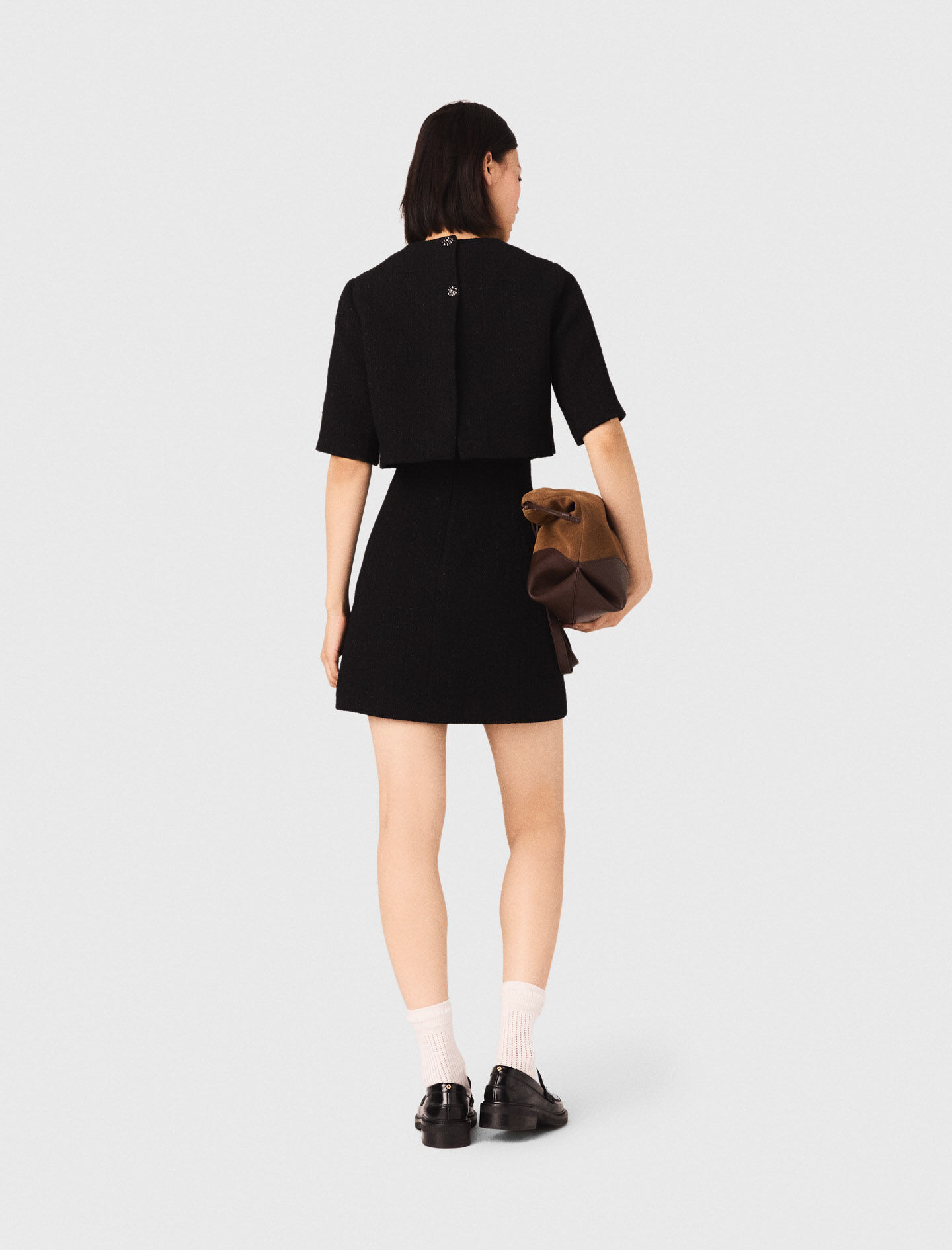 Knitted crop top with straps Black / Gray For Women | Maje