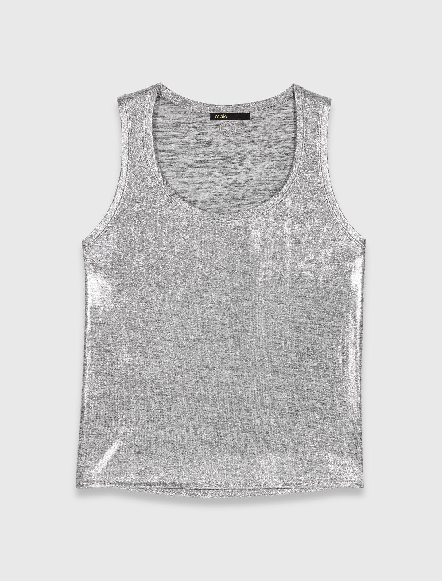 Metallic tank top Black / Gray For Women | Maje