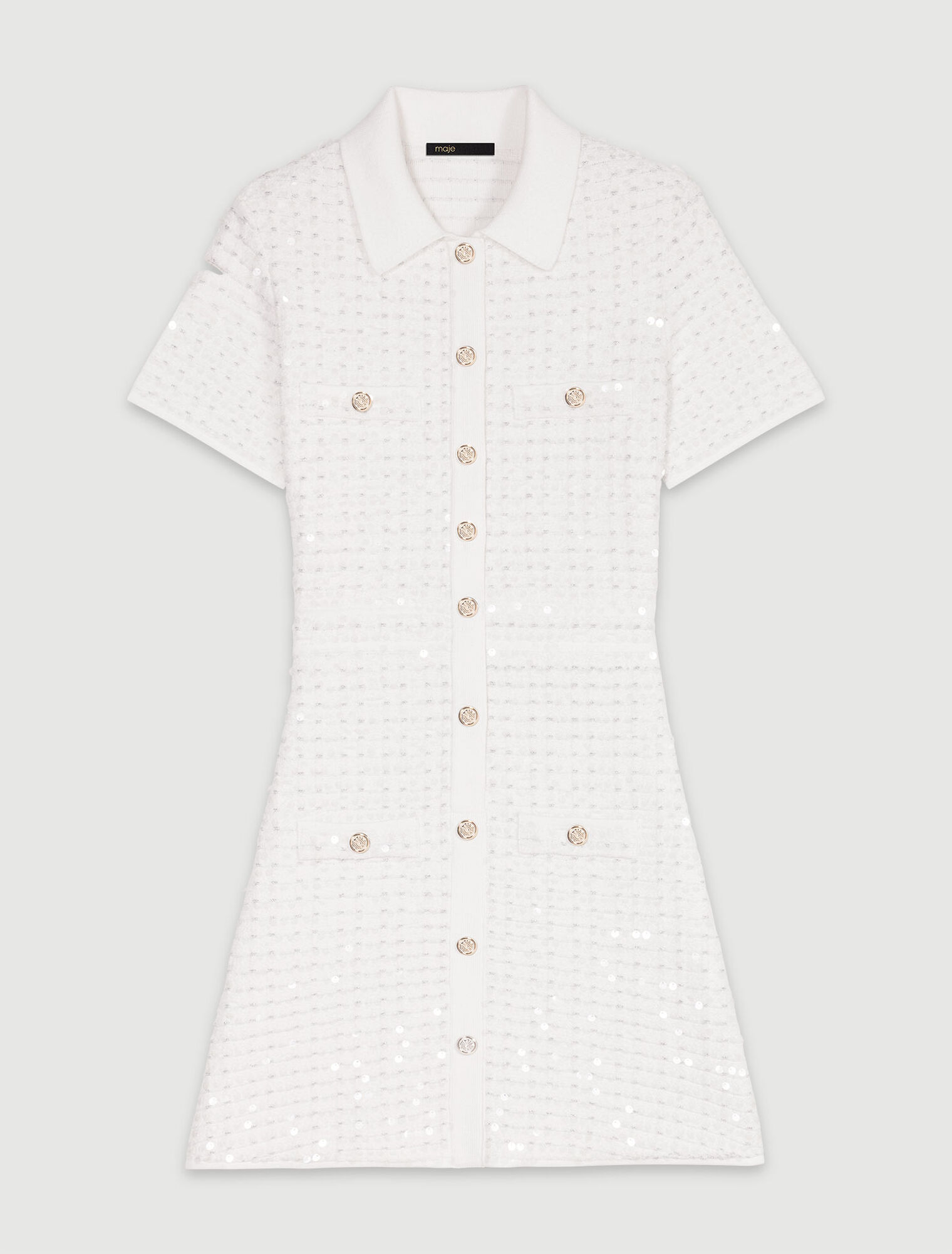 Sequin knit short dress