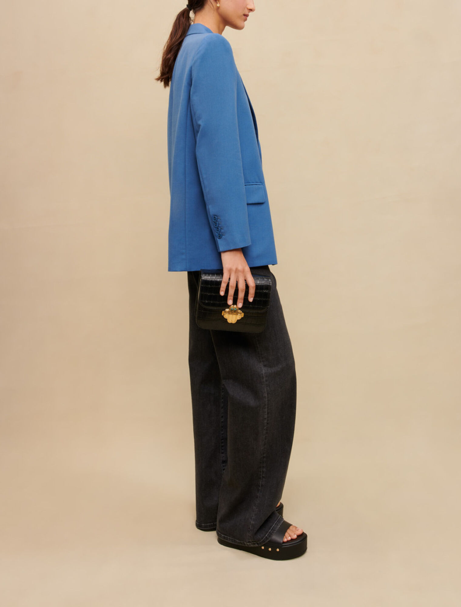 Blue straight tailored jacket