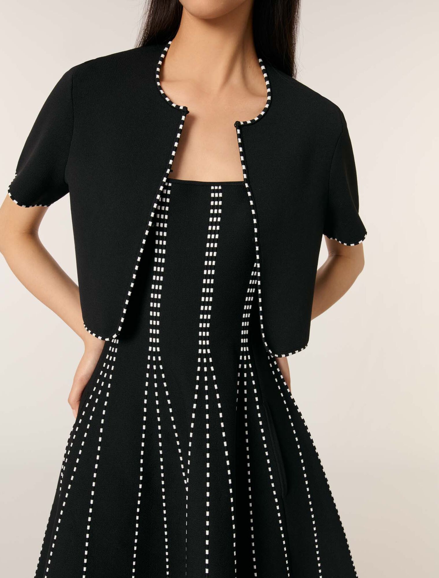 Cropped short sleeve cardigan