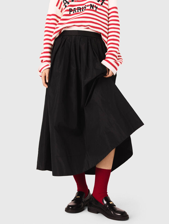 Long skirt with contrast waistband 