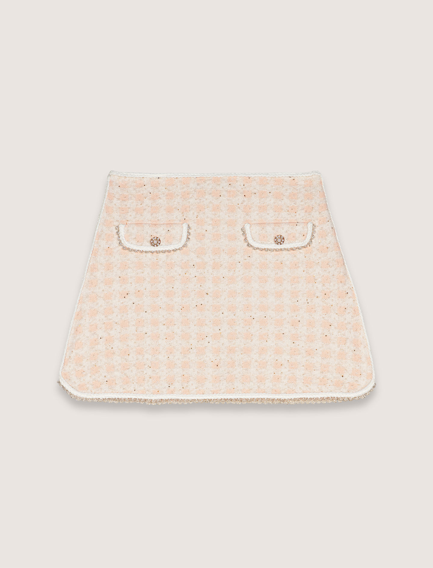 Tweed-effect knit jacket Pink For Women | Maje