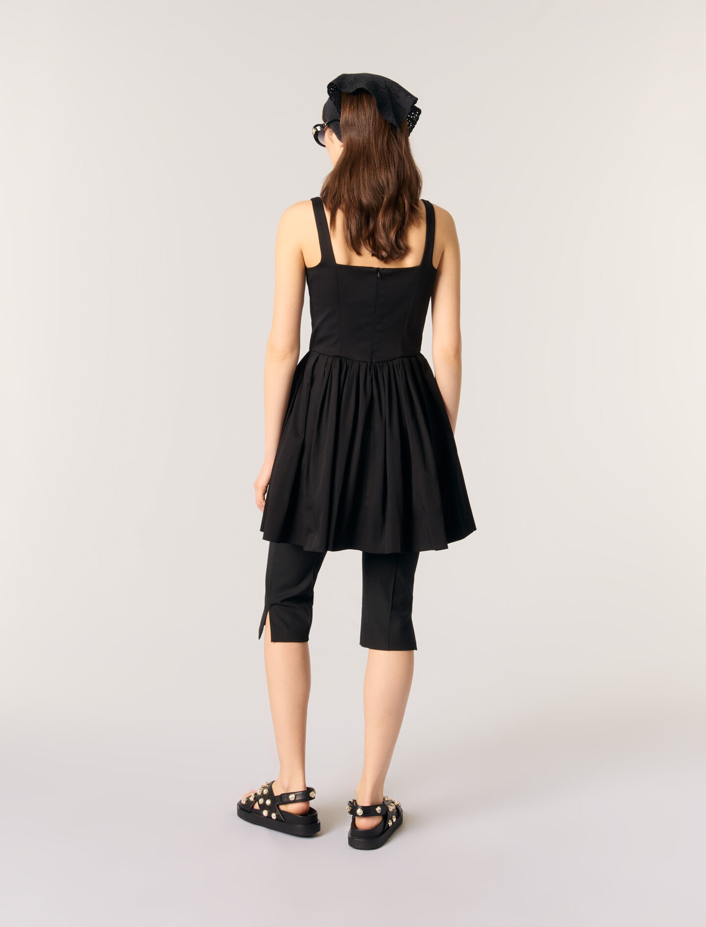 Mini cotton dress Black / Gray For Women | Maje
