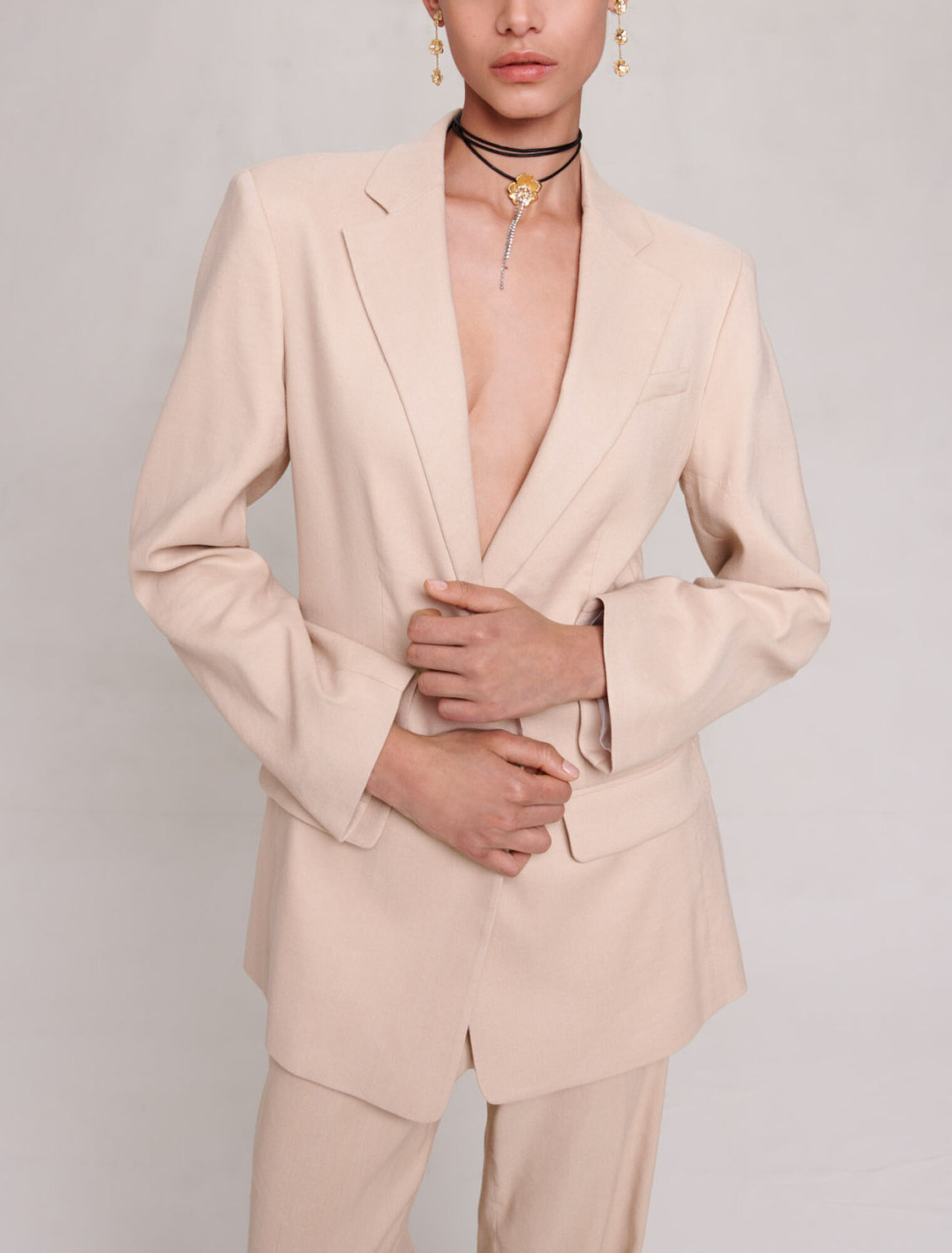 Linen blend blazer