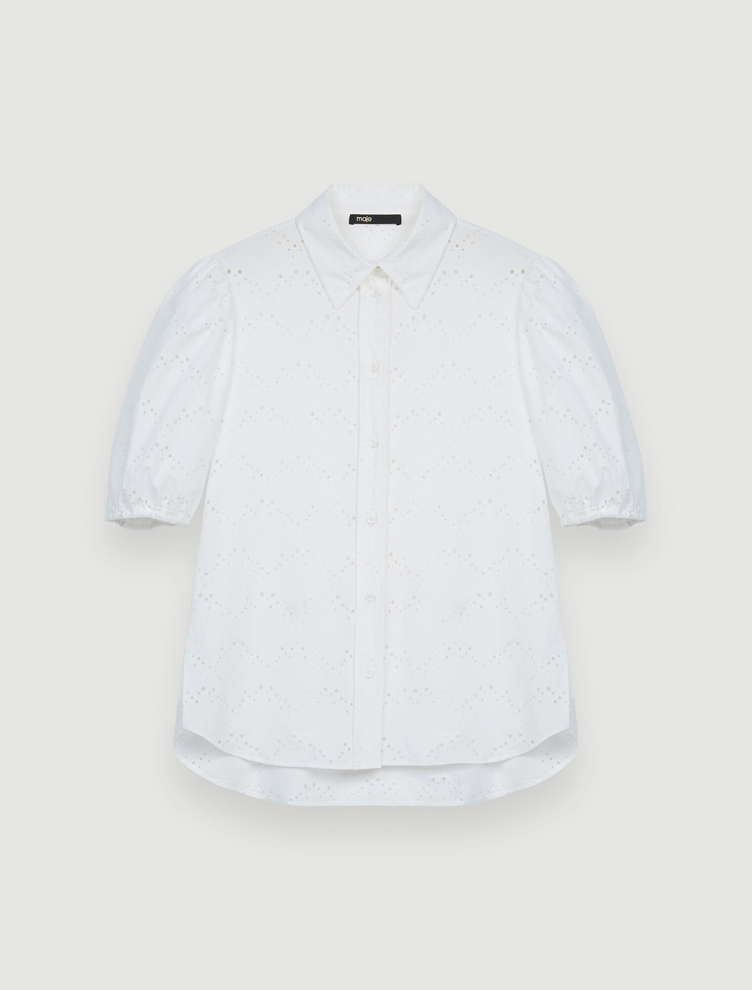 Poplin openwork shirt