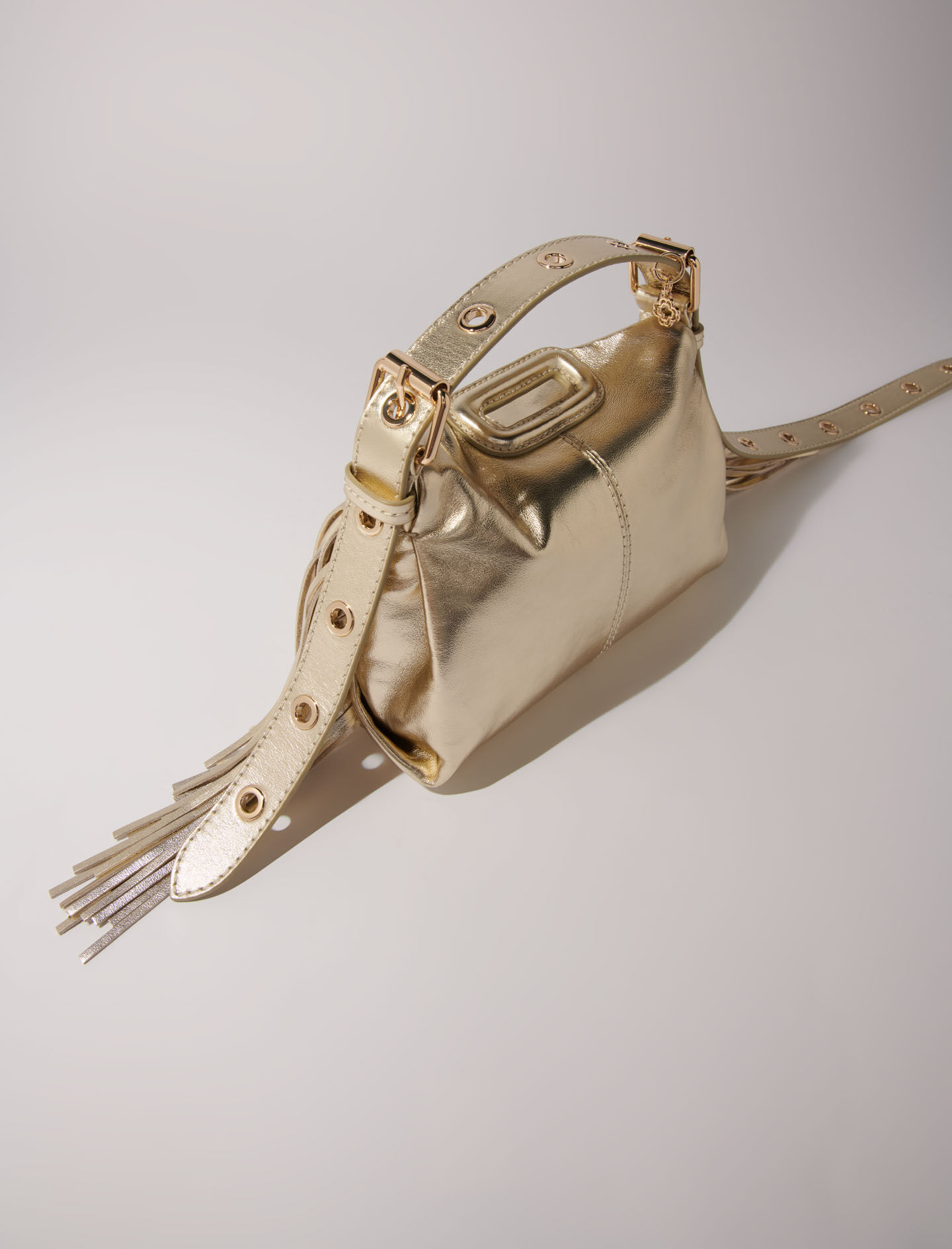 【内祝い】 Metallic leather Miss M Mini bag Denim - Jeans For Women | Maje バッグ