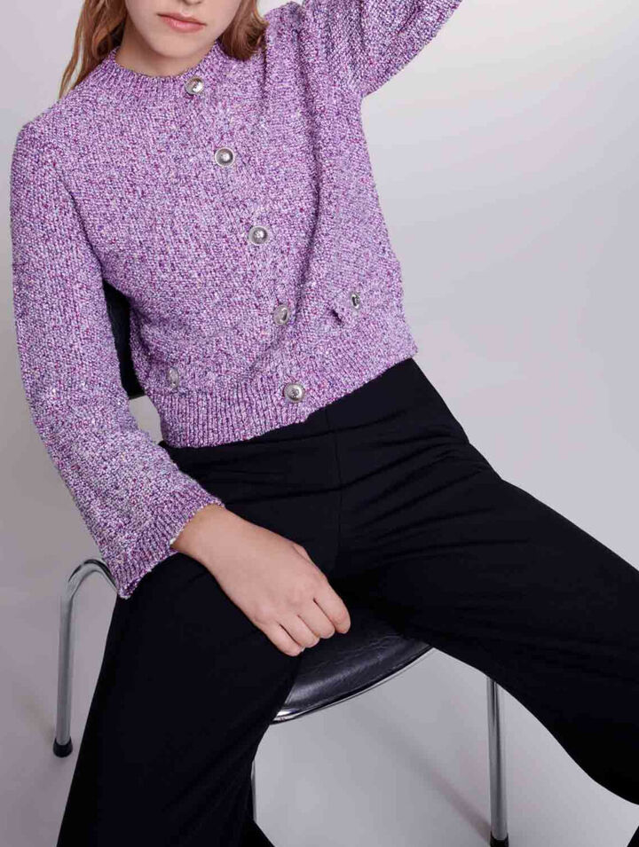 Sequin knit cardigan