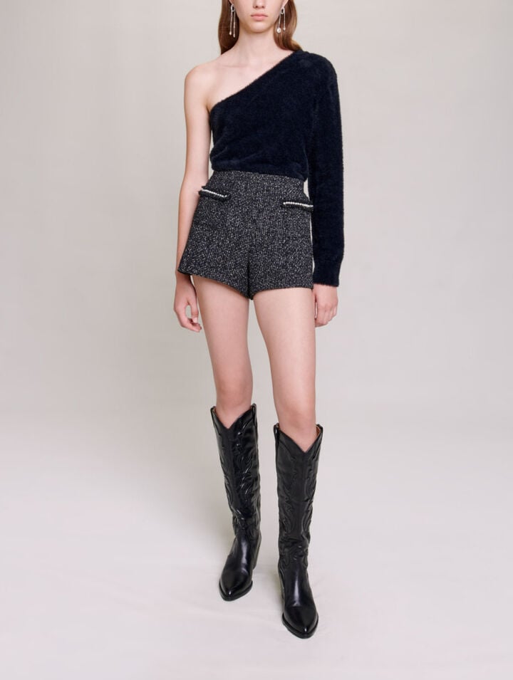 Glittery tweed shorts