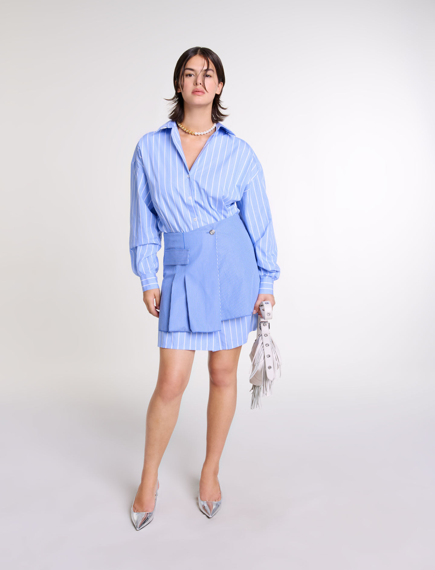 優先配送 Blue dress striped 2-in-1 For Maje | Women ワンピース