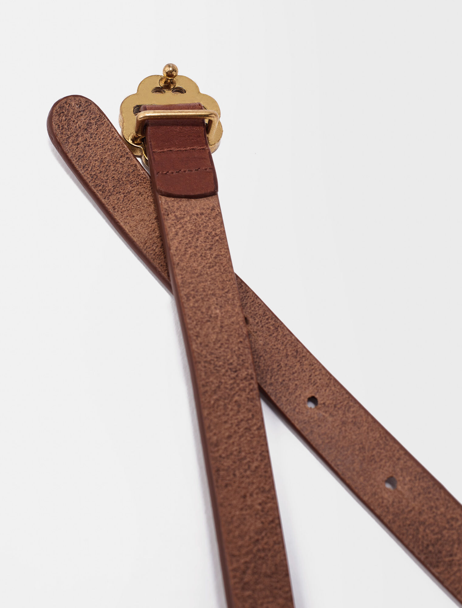 Thin leather belt