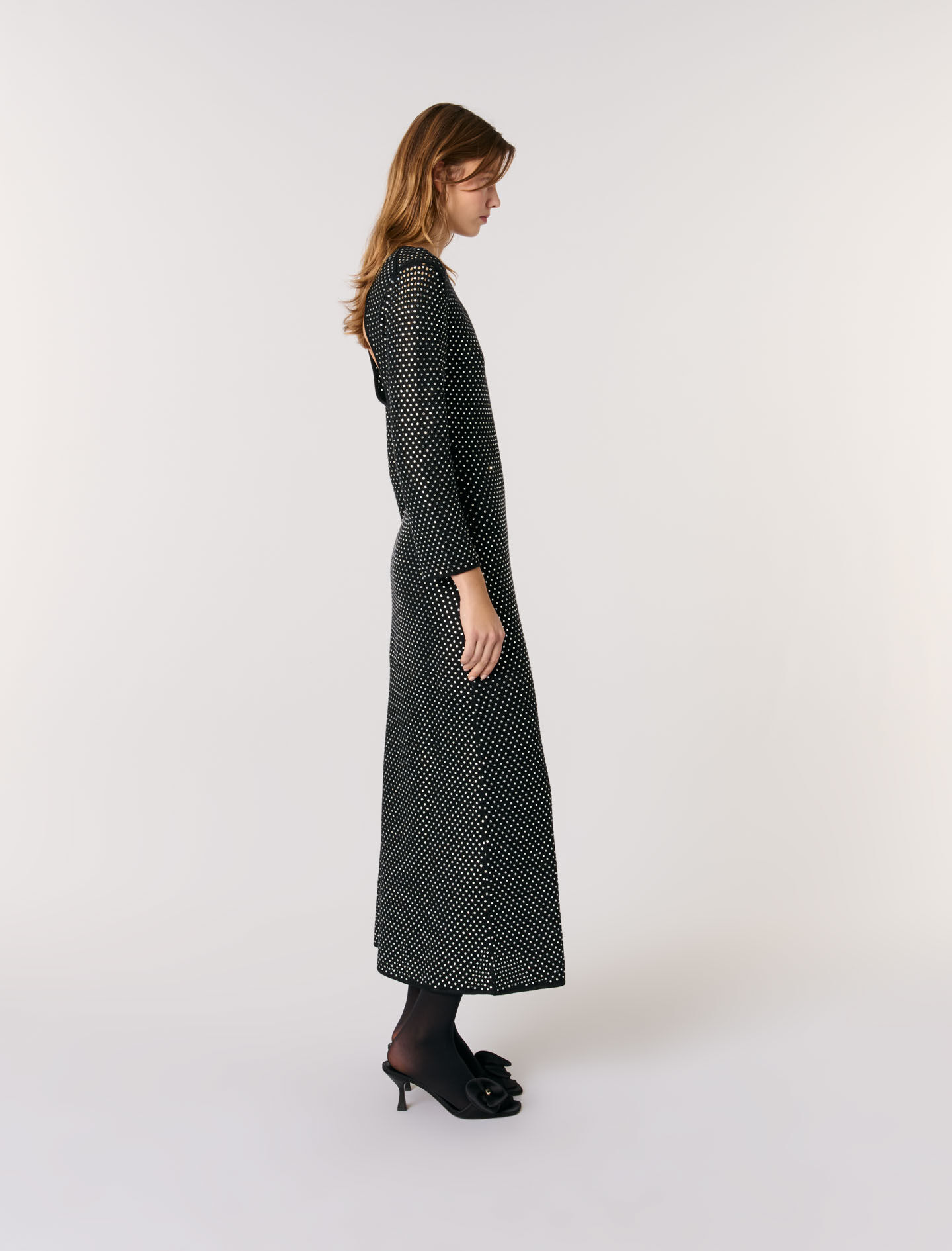 期間限定セール Rhinestone maxi Maje | Women For Gray / Black dress スカート