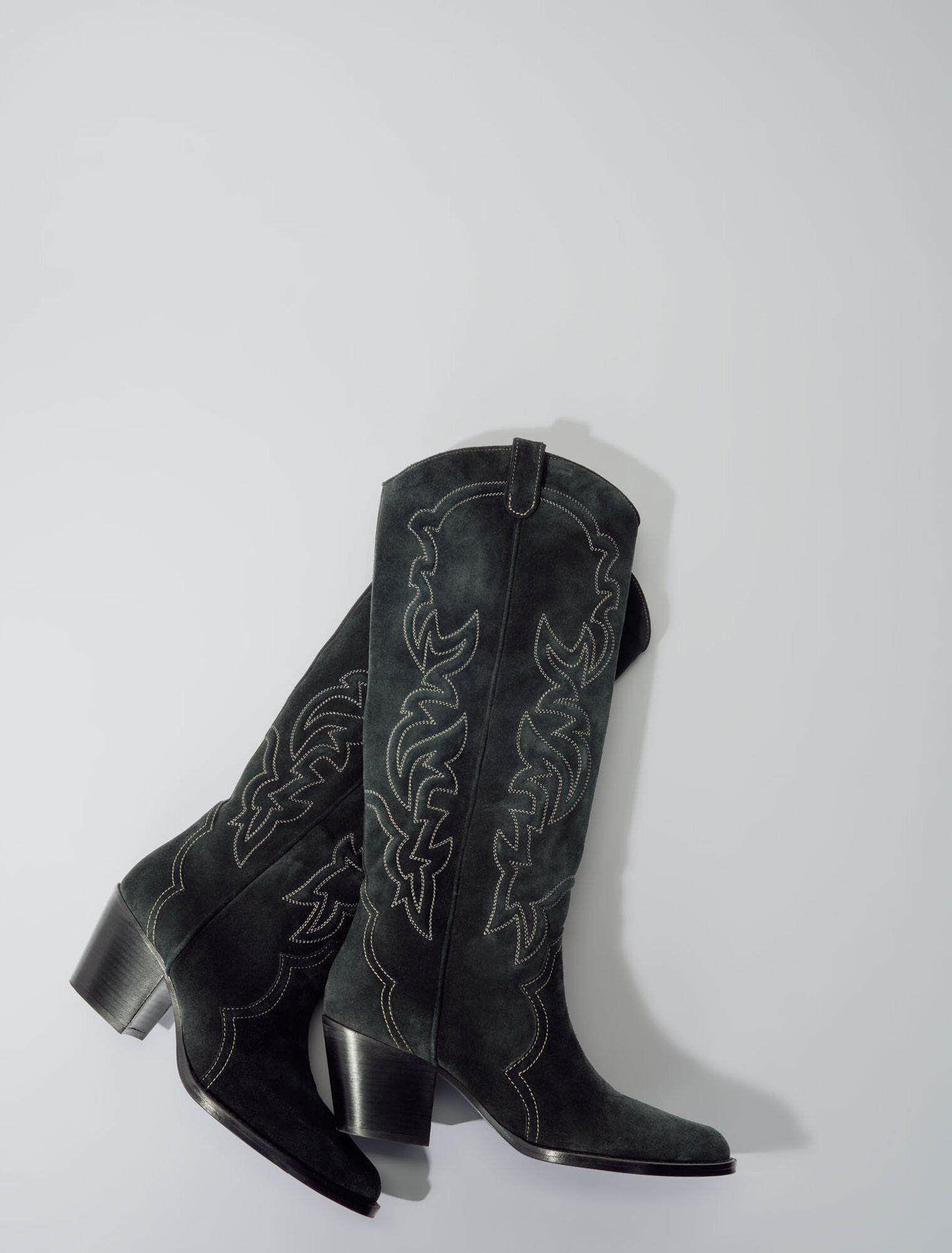 Suede cowboy boots