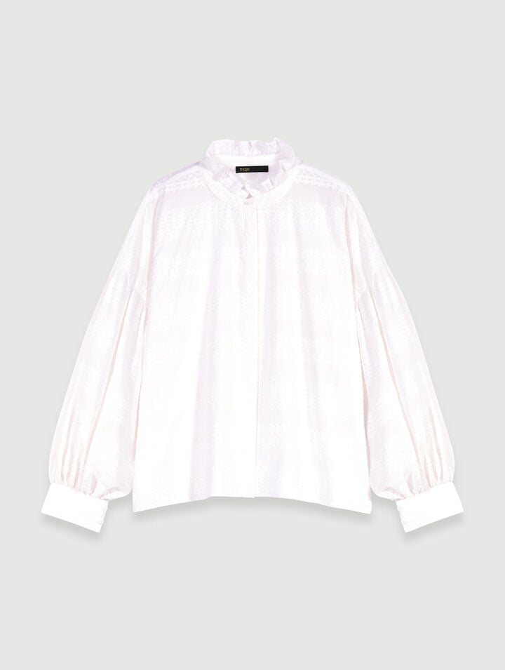 Embroidered ruffled shirt