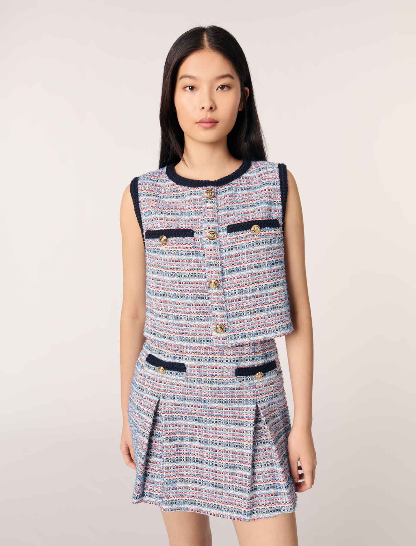 【新品タグ付き】Bicolor Draped Dress(ネイビーMサイズ) 9226165106001-e-