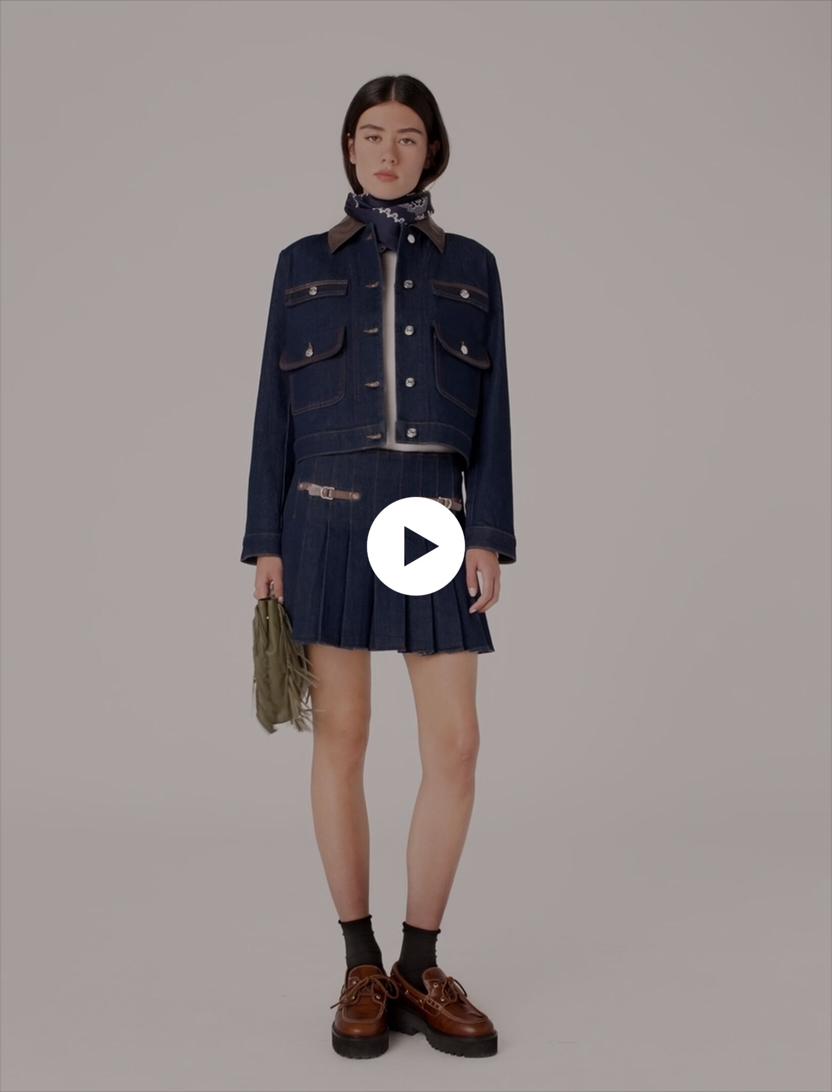 Short denim skirt with lining Blue For Women | Maje