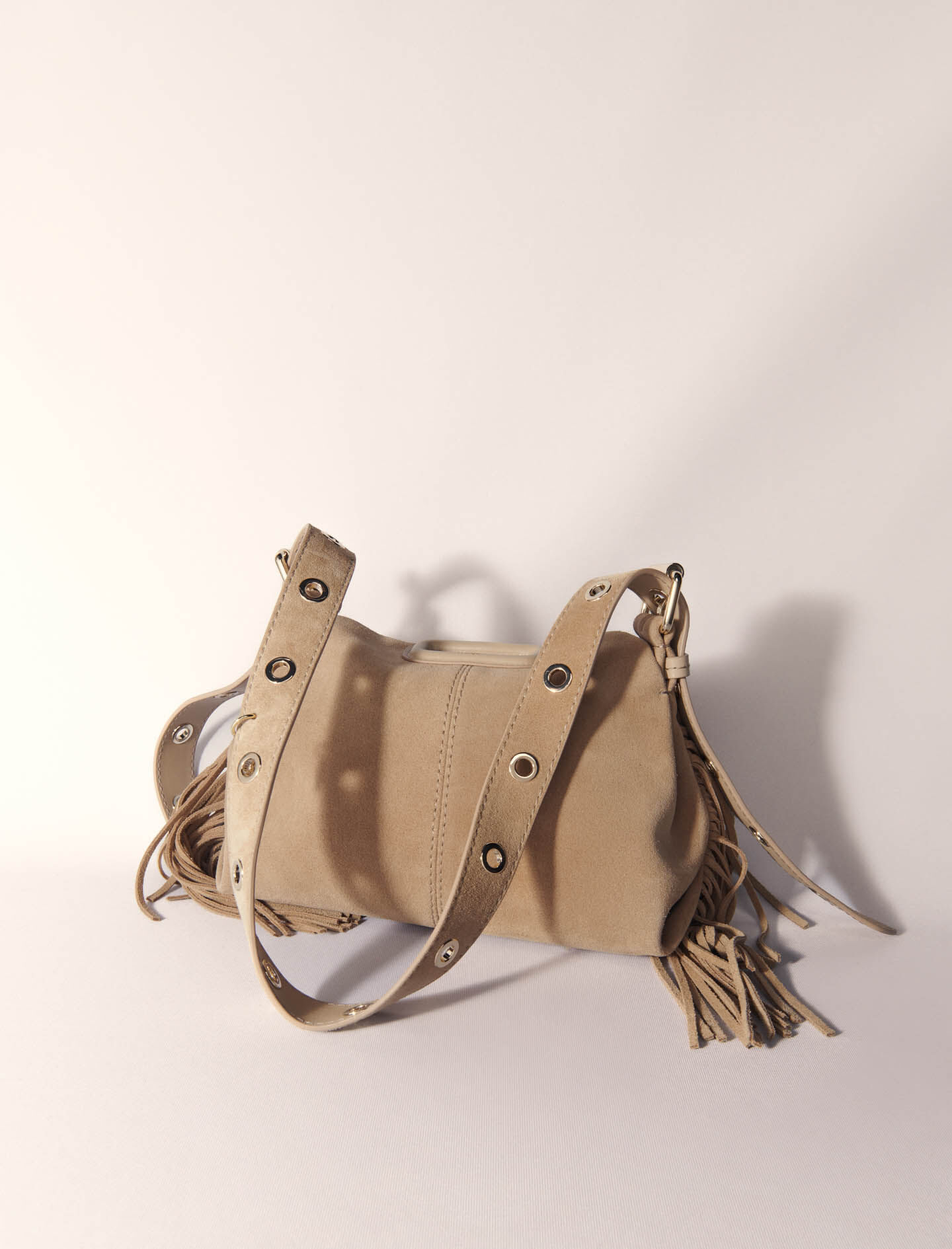 Miss M mini suede bag Brown For Women | Maje Miss M mini suede bag Brown For Women | Maje