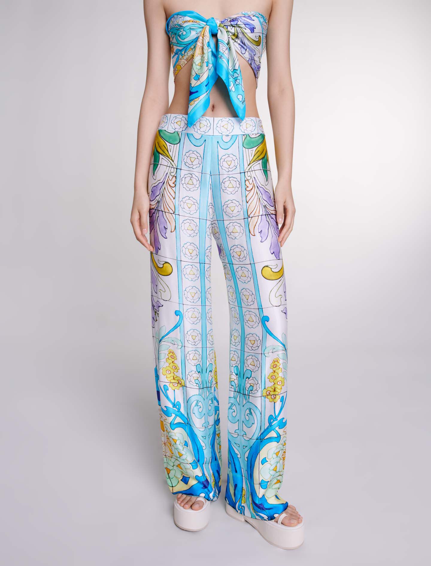 パンツ SILK TROUSERS MAIOLICA PRINT Silk trouser pants | Max Mara