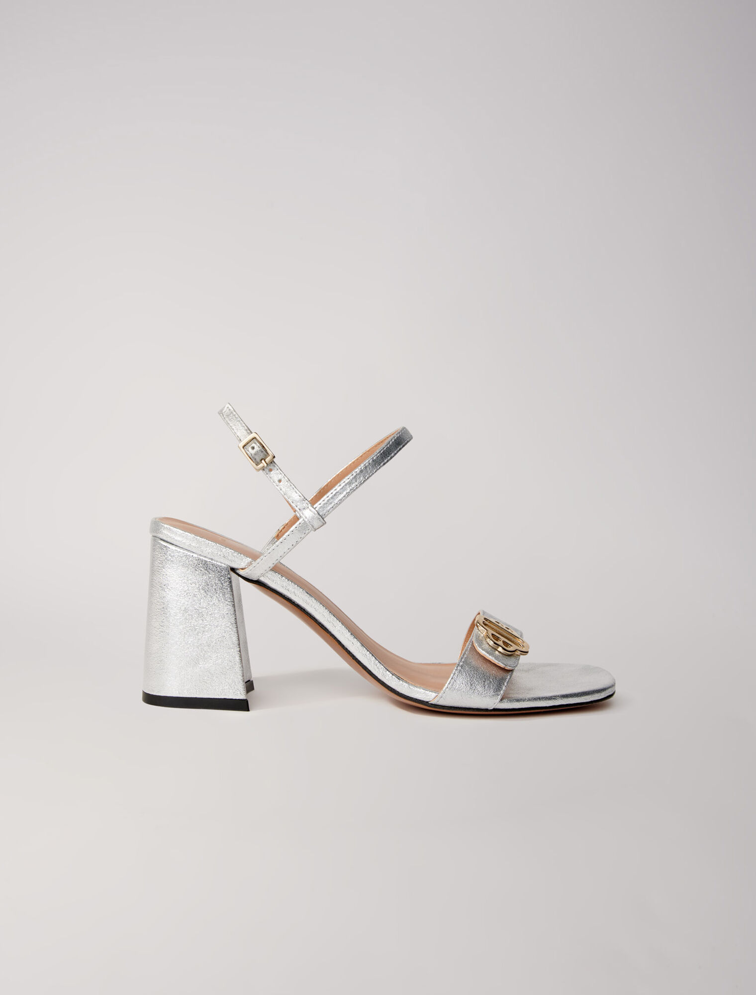 Metallic leather sandals