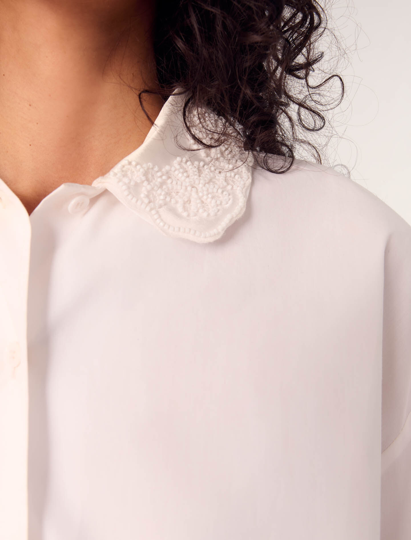 meer. OPEN COLLAR SHORT SHIRT ホワイト meer. OPEN COLLAR SHORT SHIRT ホワイト
