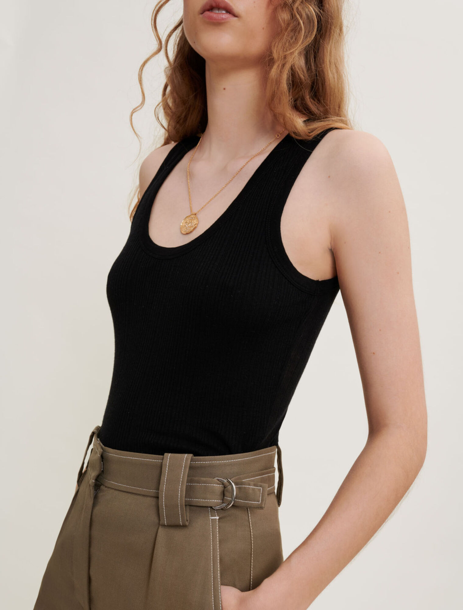 Lined thin jersey tank top