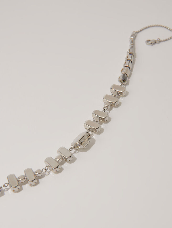 Gold rhinestone choker necklace