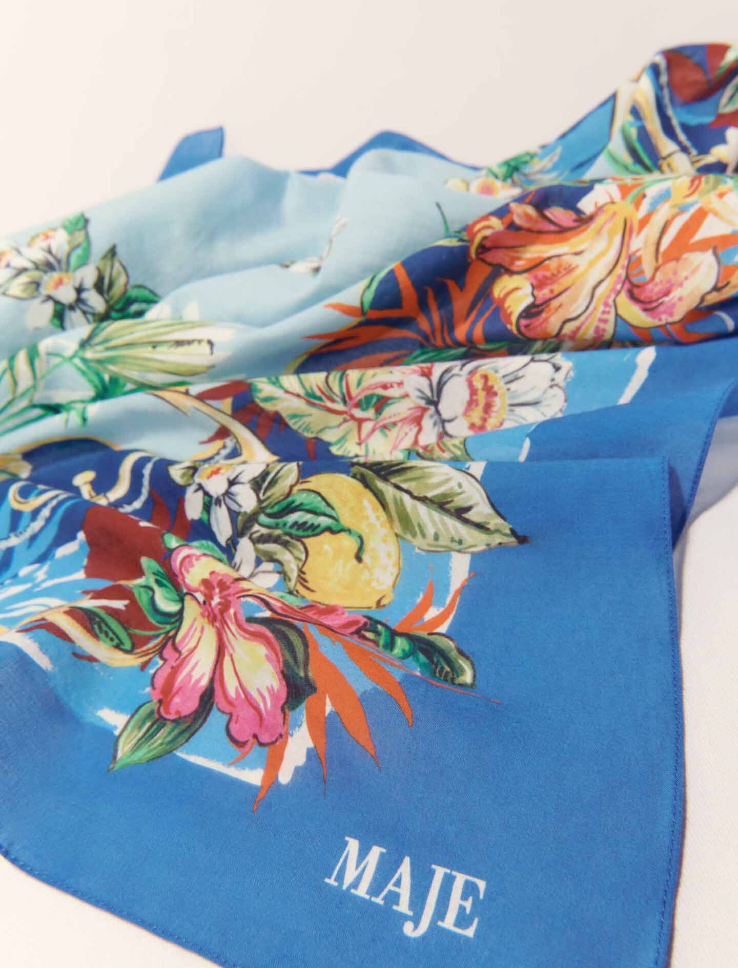 Cotton printed scarf Multicolor For Women | Maje