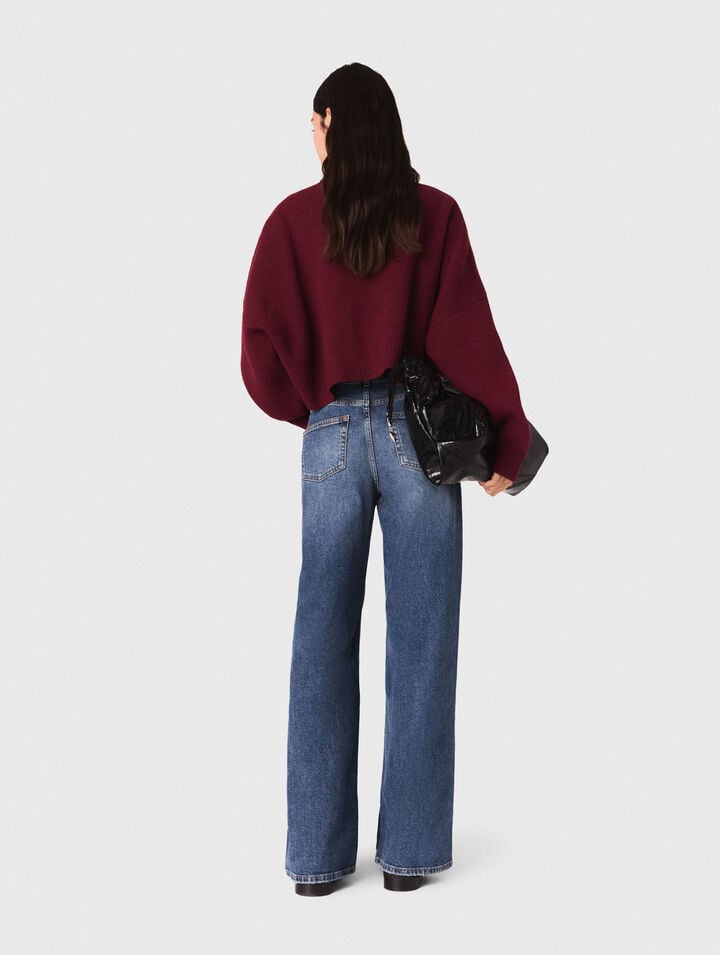 Cropped wool-blend cardigan