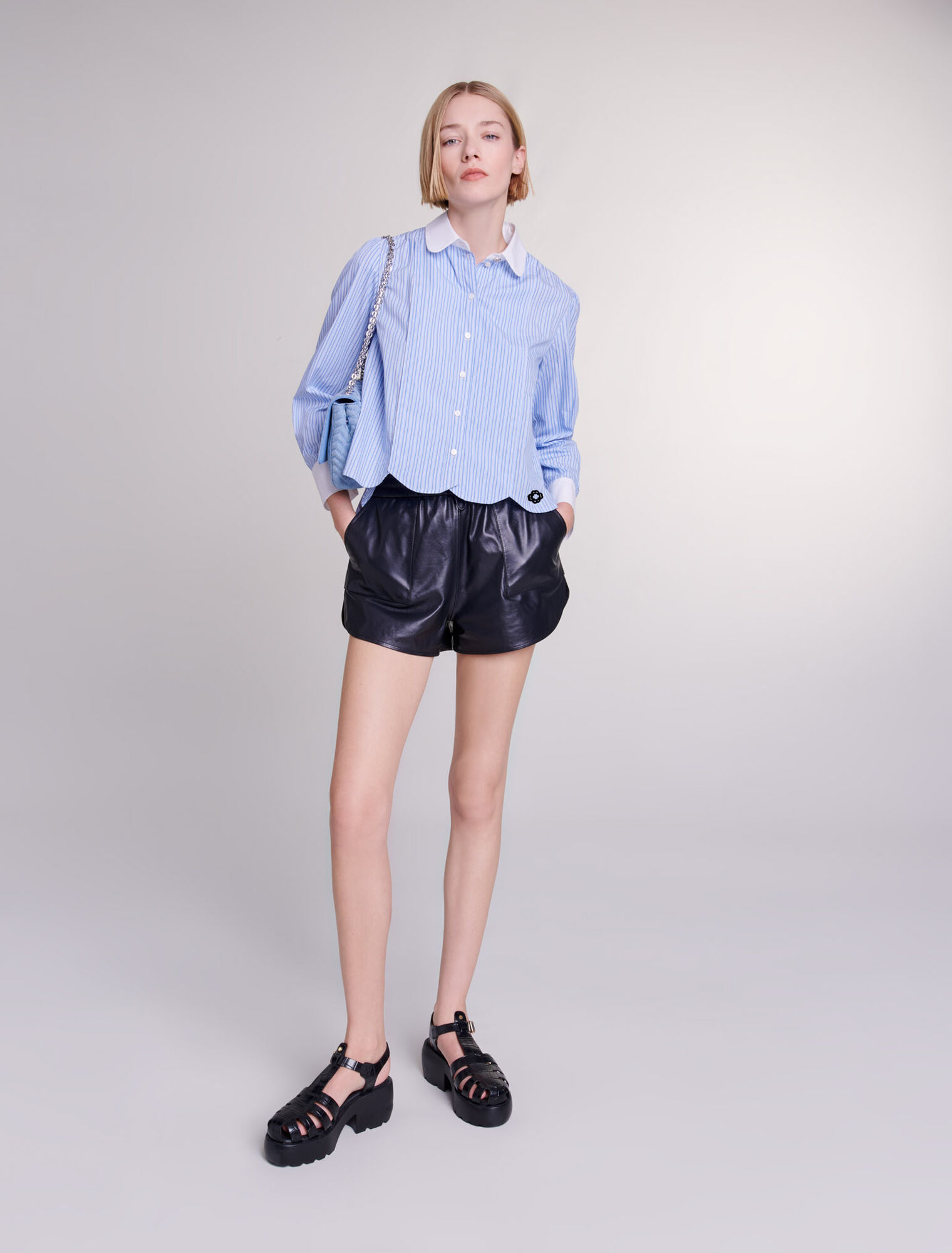 Leather shorts