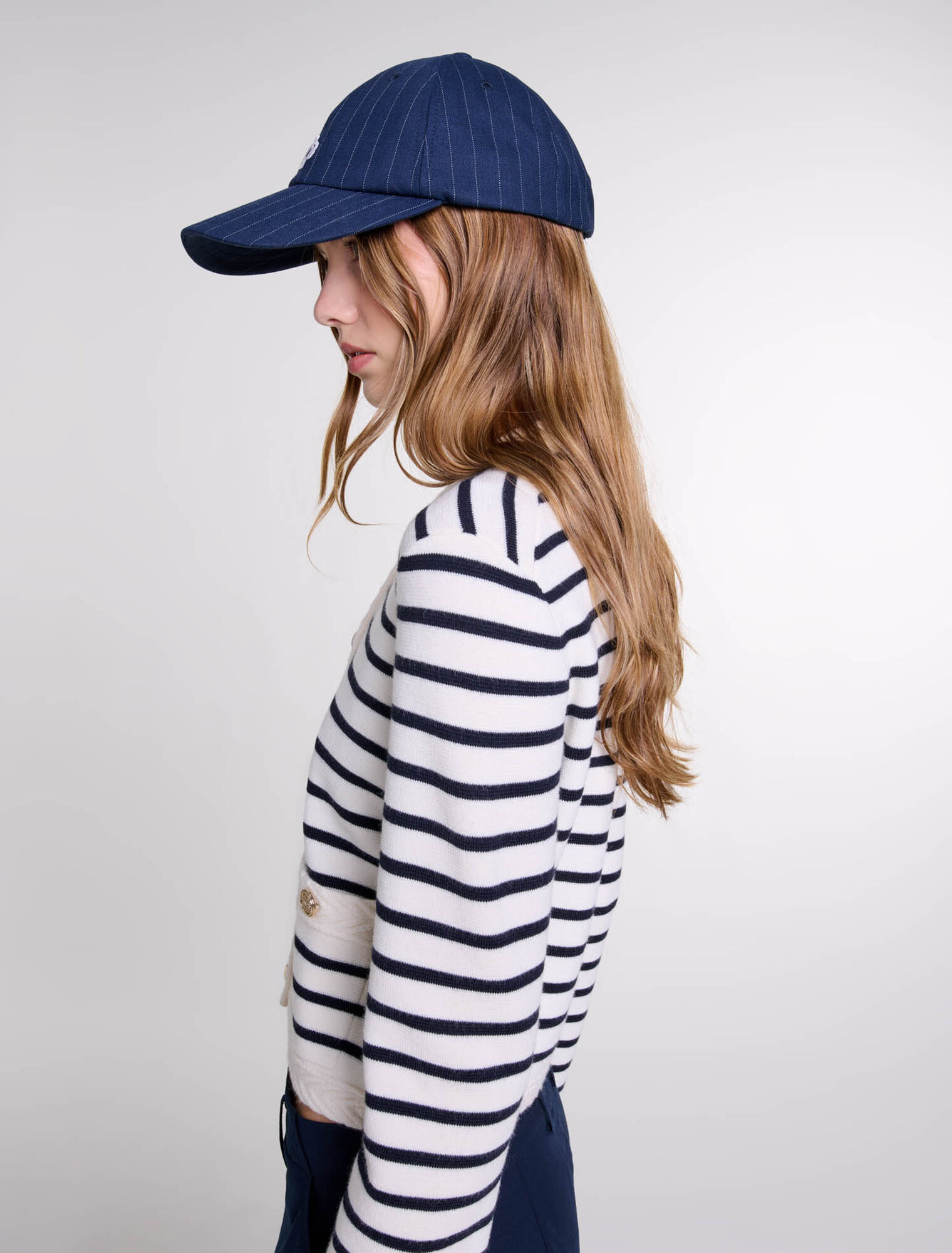 Striped knit cardigan