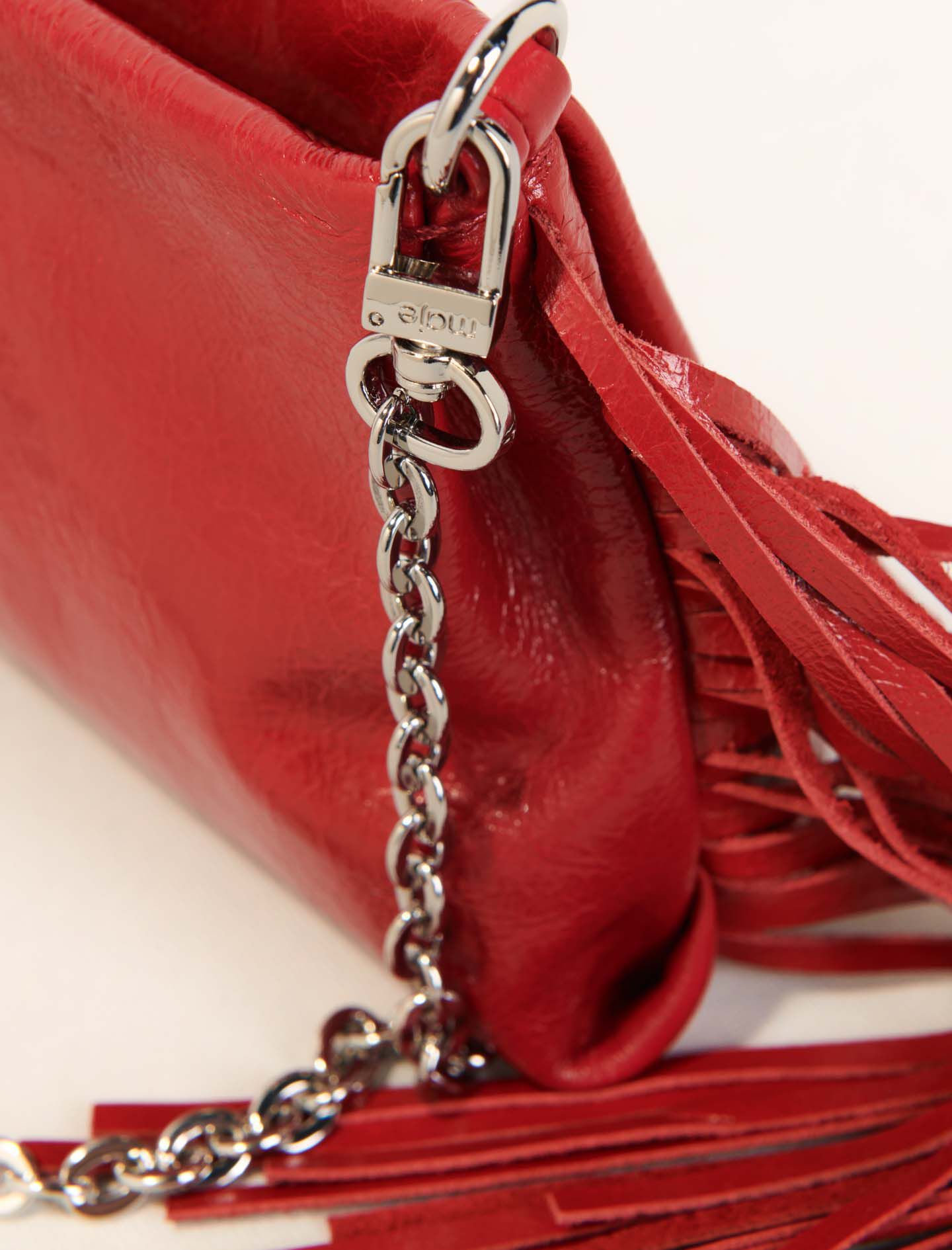 ペプシカーMAIDinFRANCE Miss M Pouch leather clutch Red For Women | Maje