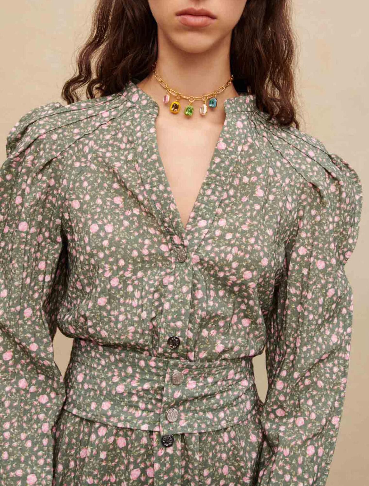 Mini dress with volume sleeves
