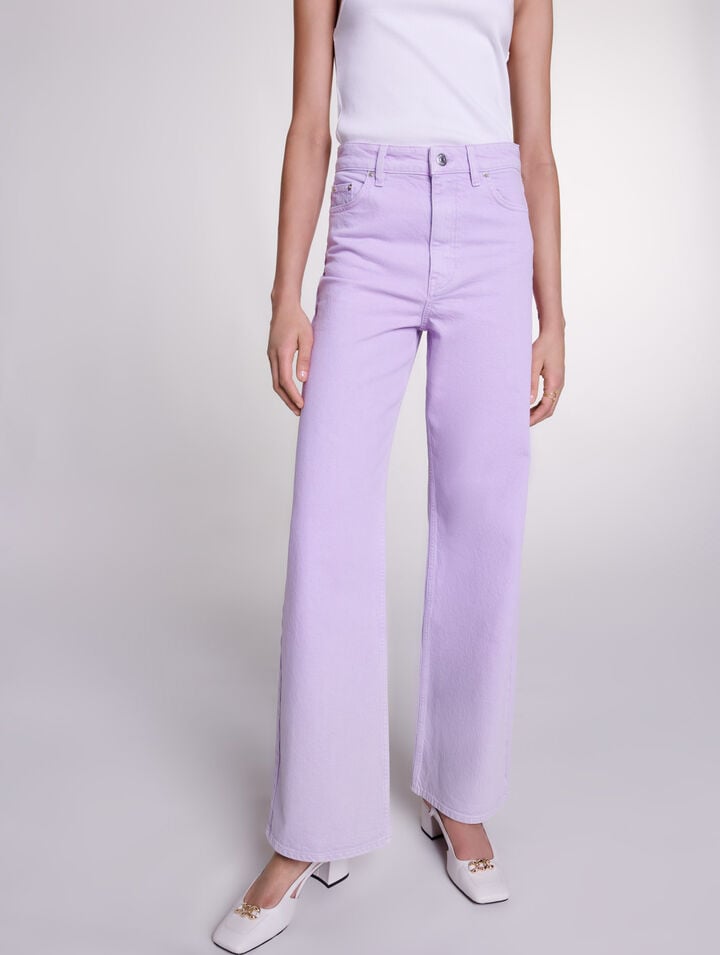 Faded wide-leg jeans
