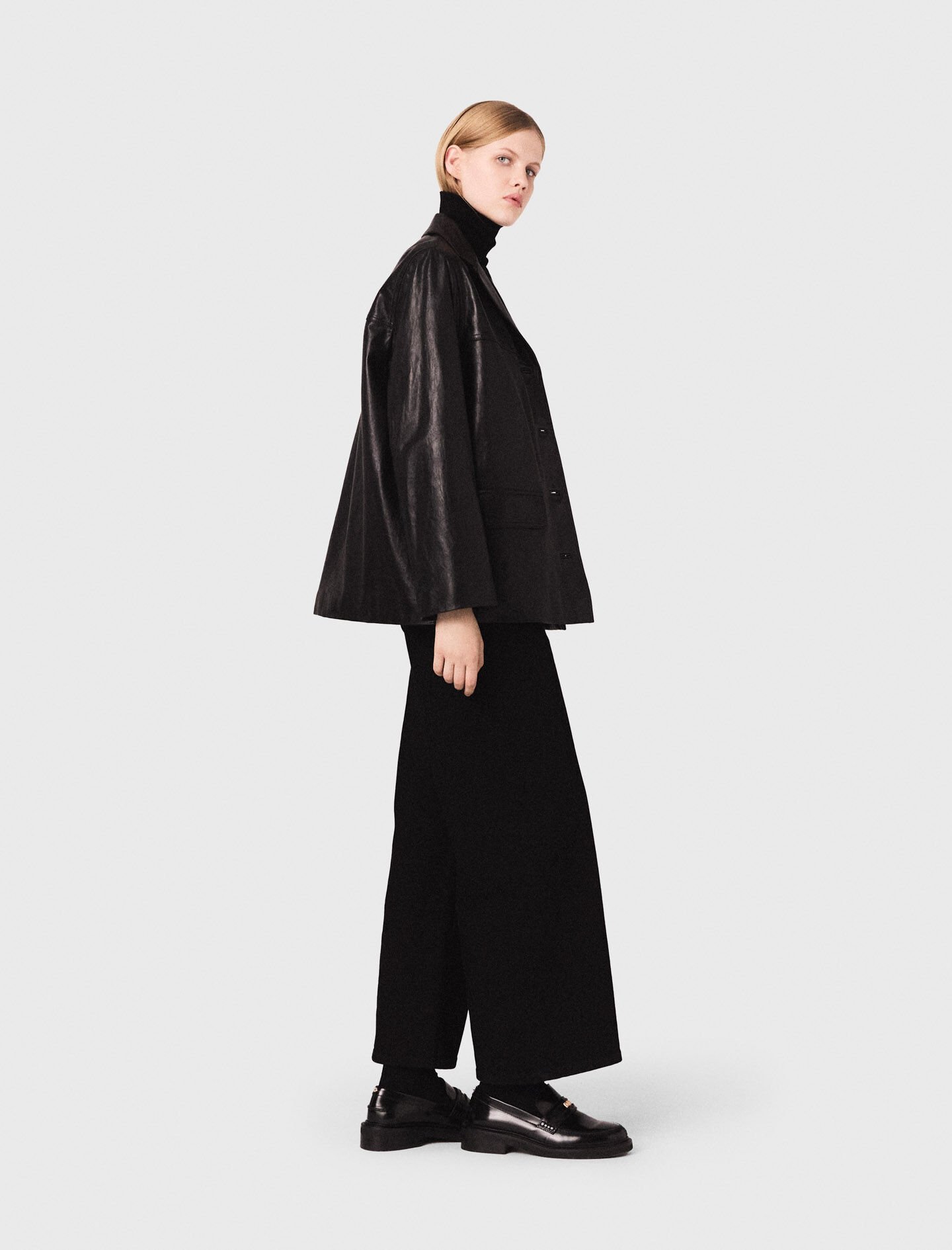 Quilted Leather Jacket Black / Gray For Women | Maje