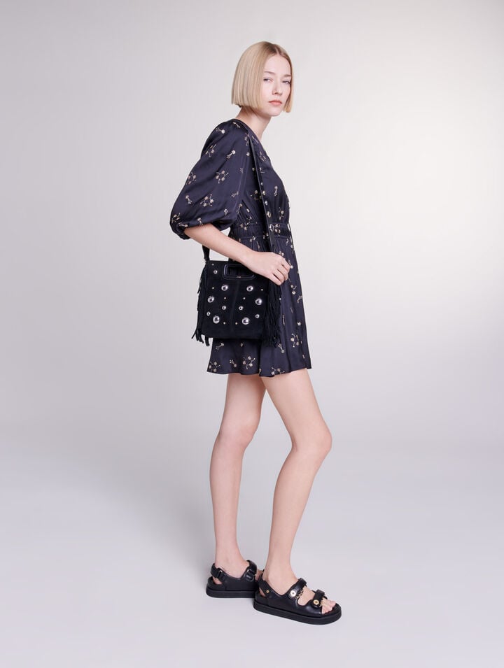 Short sequin-embroidered dress