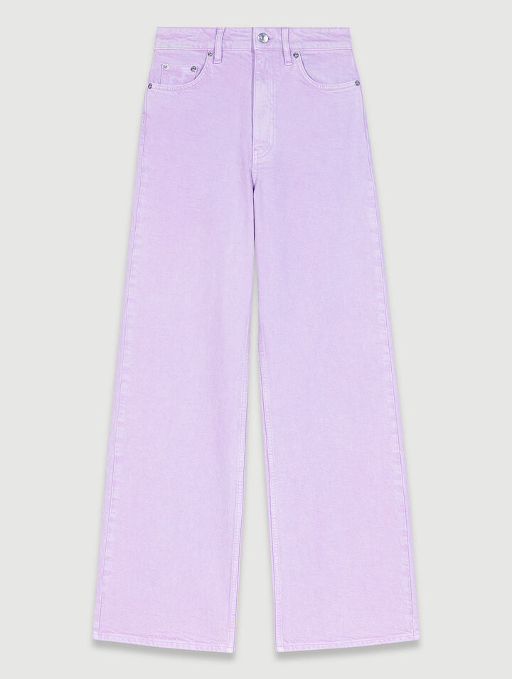 Faded wide-leg jeans