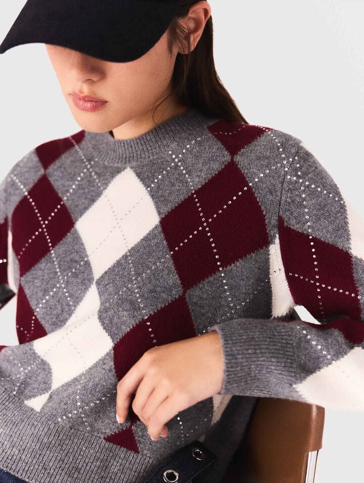Argyle crop jumper